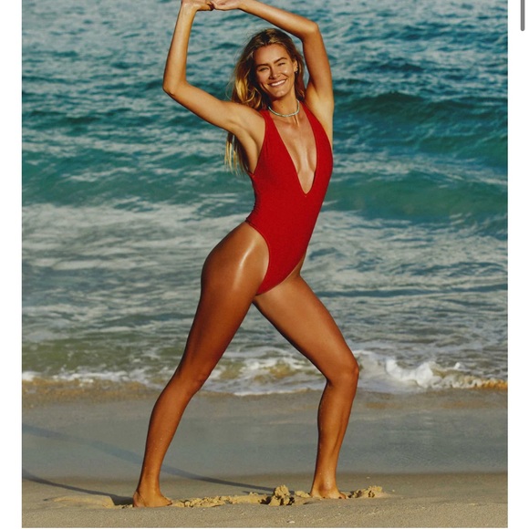 🆕 Free People X It’s Now Cool The Patrol One Piece in Red - Picture 3 of 9